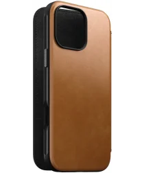 Nomad Modern Leather Folio Apple iPhone 16 Pro Max Hoesje English Tan