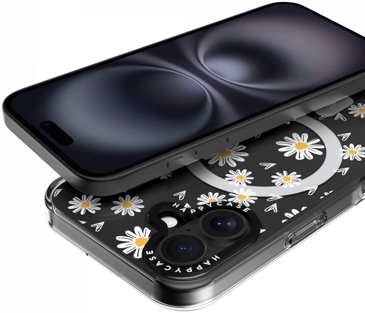HappyCase Joy Apple iPhone 16 Hoesje MagSafe Back Cover Daisy Hearts afbeelding 12