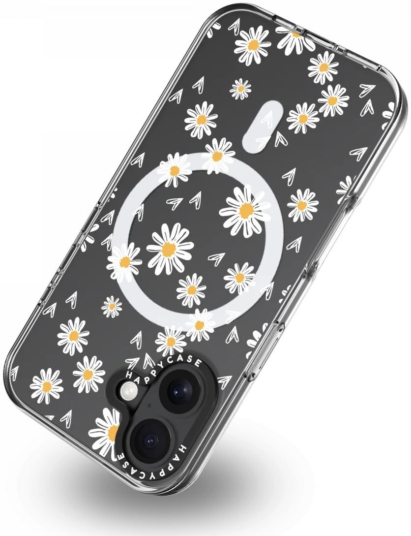 HappyCase Joy Apple iPhone 16 Hoesje MagSafe Back Cover Daisy Hearts afbeelding 14