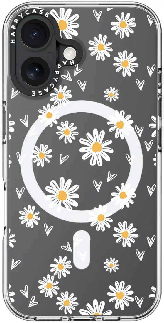 HappyCase Joy Apple iPhone 16 Hoesje MagSafe Back Cover Daisy Hearts afbeelding 15