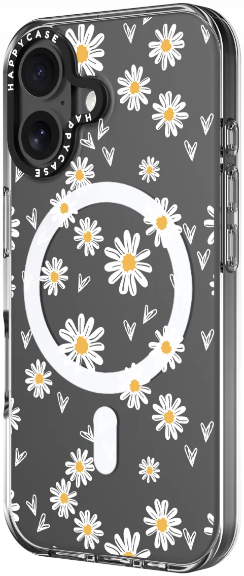 HappyCase Joy Apple iPhone 16 Hoesje MagSafe Back Cover Daisy Hearts afbeelding 17