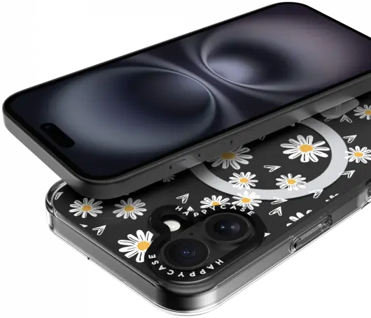 HappyCase Joy Apple iPhone 16 Hoesje MagSafe Back Cover Daisy Hearts afbeelding 12