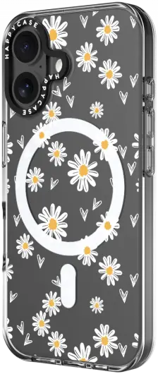 HappyCase Joy Apple iPhone 16 Hoesje MagSafe Back Cover Daisy Hearts afbeelding 17