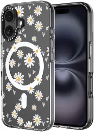 HappyCase Joy Apple iPhone 16 Hoesje MagSafe Back Cover Daisy Hearts afbeelding