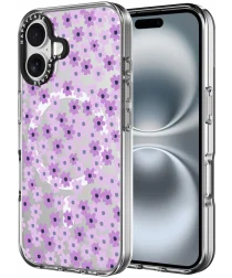 HappyCase Joy Apple iPhone 16 Hoesje MagSafe Back Cover Purple Floral