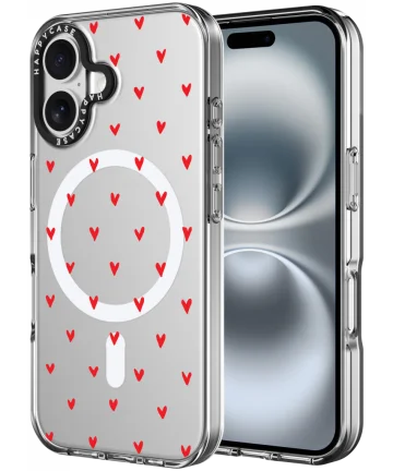 HappyCase Joy Apple iPhone 16 Hoesje MagSafe Back Cover Love Hearts Hoesjes