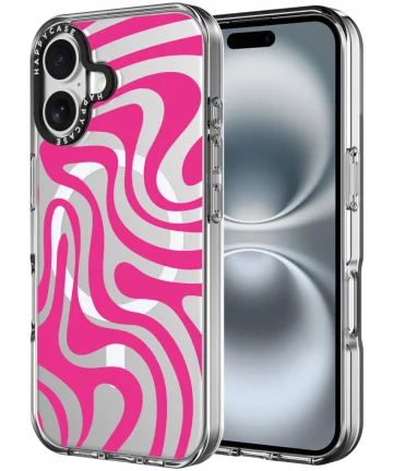 HappyCase Joy Apple iPhone 16 Hoesje MagSafe Back Cover Wavy Swirl Hoesjes