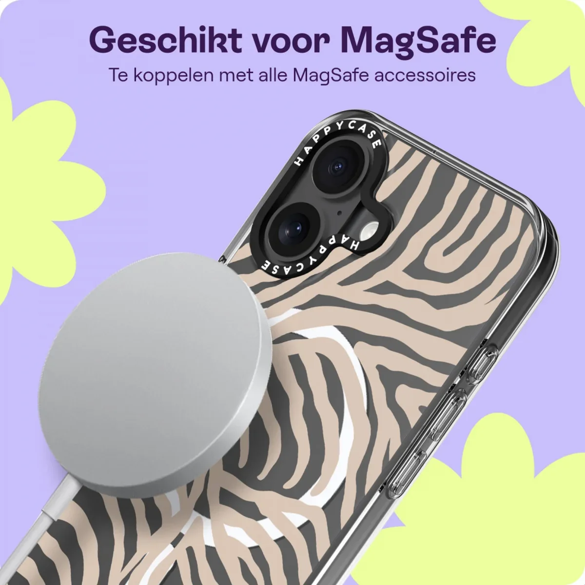 HappyCase Joy Apple iPhone 16 Hoesje MagSafe Back Cover Safari Tiger afbeelding 5