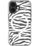 HappyCase Joy Apple iPhone 16 Hoesje MagSafe Back Cover Silver Zebra