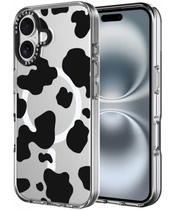 HappyCase Joy Apple iPhone 16 Hoesje MagSafe Back Cover Spotty Cow Hoesjes