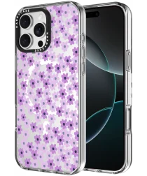 HappyCase Joy Apple iPhone 16 Pro Hoesje MagSafe Back Cover Purple Floral