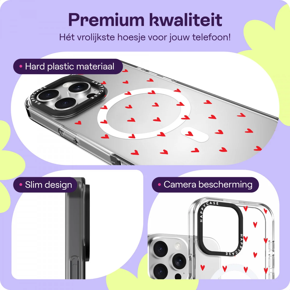 HappyCase Joy Apple iPhone 16 Pro Max Hoesje MagSafe Back Cover Love Hearts afbeelding 3
