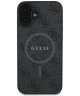 Guess 4G Ring Classic Logo iPhone 16 Hoesje MagSafe Back Cover Zwart