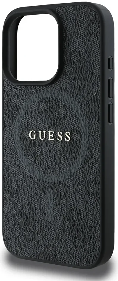 Guess 4G Ring Classic Logo iPhone 16 Pro Max Hoesje MagSafe Back Cover Zwart afbeelding 4