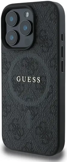 Guess 4G Ring Classic Logo iPhone 16 Pro Max Hoesje MagSafe Back Cover Zwart afbeelding 3