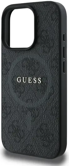 Guess 4G Ring Classic Logo iPhone 16 Pro Max Hoesje MagSafe Back Cover Zwart afbeelding 4