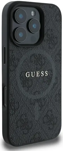 Guess 4G Ring Classic Logo iPhone 16 Pro Max Hoesje MagSafe Back Cover Zwart afbeelding 5