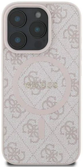 Guess 4G Ring Classic Logo iPhone 16 Pro Max Hoesje MagSafe Back Cover Roze afbeelding 2