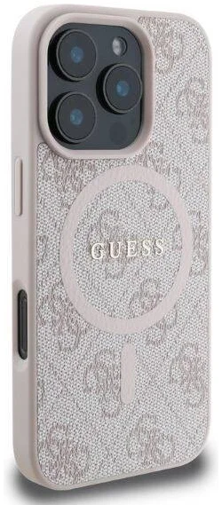 Guess 4G Ring Classic Logo iPhone 16 Pro Max Hoesje MagSafe Back Cover Roze afbeelding 3