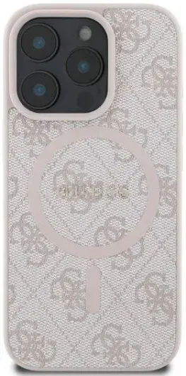 Guess 4G Ring Classic Logo iPhone 16 Pro Max Hoesje MagSafe Back Cover Roze afbeelding 2