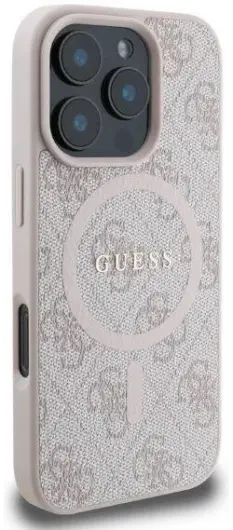 Guess 4G Ring Classic Logo iPhone 16 Pro Max Hoesje MagSafe Back Cover Roze afbeelding 3