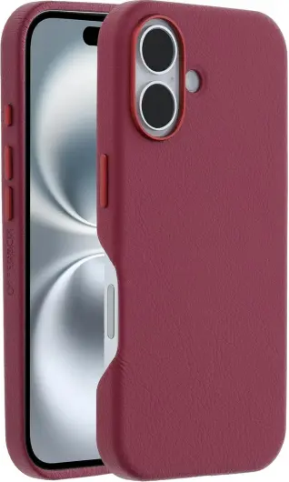 OtterBox Symmetry Cactus Leer MagSafe Apple iPhone 16 Hoesje Rood afbeelding 1