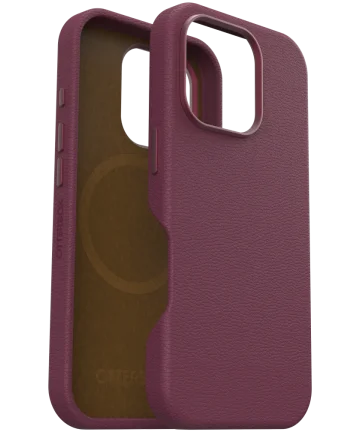 OtterBox Symmetry Cactus Leer MagSafe Apple iPhone 16 Pro Hoesje Rood Hoesjes