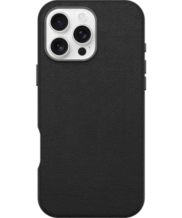 OtterBox Symmetry Cactus Leer MagSafe Apple iPhone 16 Pro Max Hoesje Zwart Hoesjes