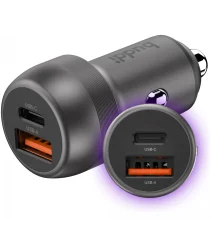 Buddi Power 89W Autolader USB-A + C Poort met Snelladen Grijs afbeelding