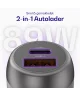 Buddi Power 89W Autolader USB-A + C Poort met Snelladen Grijs