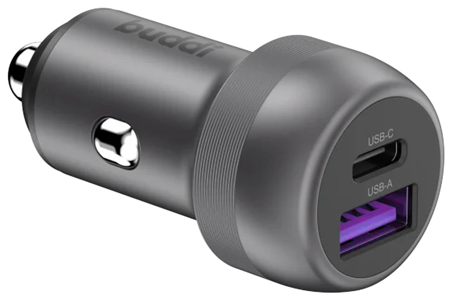 Buddi Power 89W Autolader USB-A + C Poort met Snelladen Grijs afbeelding 7