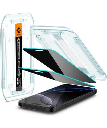 Spigen EZ Fit GLAS.tR Apple iPhone 16 Pro Max Privacy Glass 2-Pack Screen Protectors