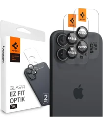 Spigen EZ Fit Optik Pro iPhone 16/16 Plus Camera Protector Zwart (2-Pack)