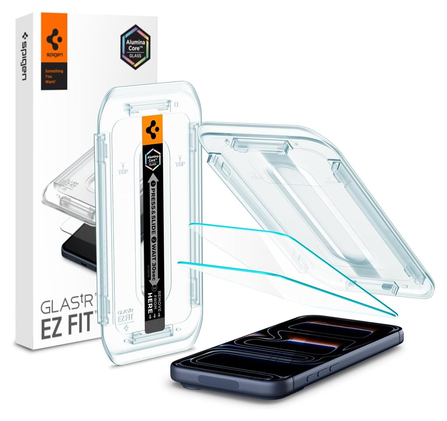 Spigen Glas.tR EZ Fit iPhone 17 Pro / 17 / 16 Pro Screen Protector 2-Pack afbeelding 1
