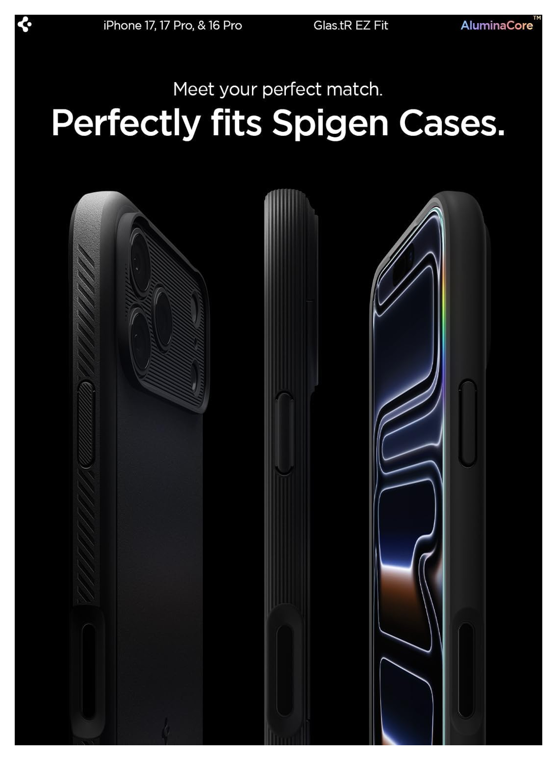 Spigen Glas.tR EZ Fit iPhone 17 Pro / 17 / 16 Pro Screen Protector 2-Pack afbeelding 8