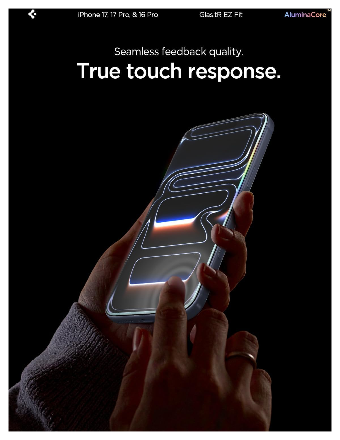 Spigen Glas.tR EZ Fit iPhone 17 Pro / 17 / 16 Pro Screen Protector 2-Pack afbeelding 9
