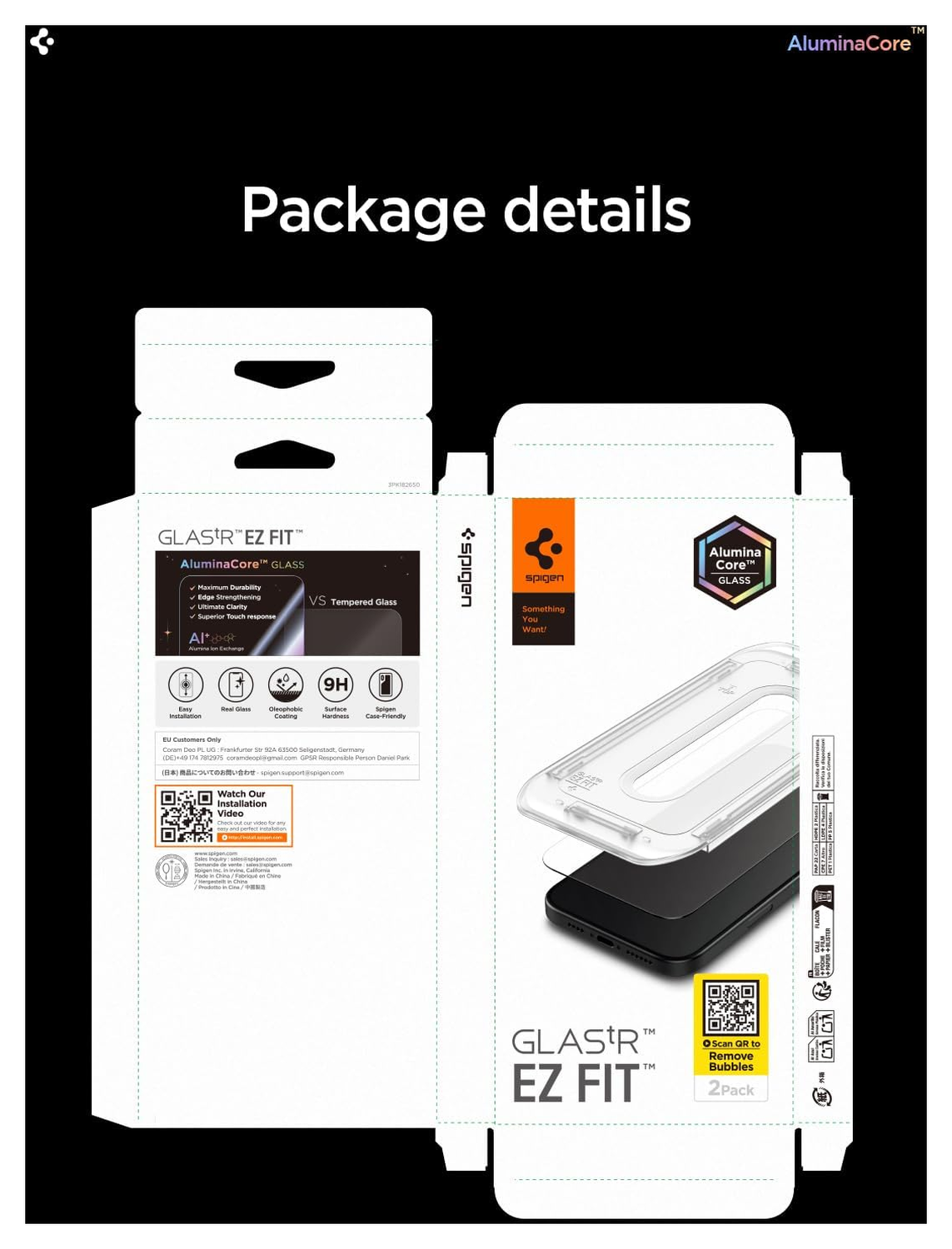 Spigen Glas.tR EZ Fit iPhone 17 Pro / 17 / 16 Pro Screen Protector 2-Pack afbeelding 10