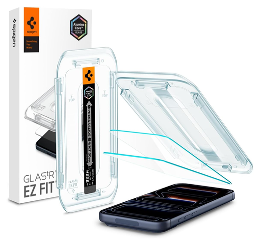 Spigen Glas.tR EZ Fit iPhone 17 Pro / 17 / 16 Pro Screen Protector 2-Pack afbeelding 1