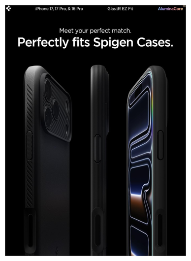 Spigen Glas.tR EZ Fit iPhone 17 Pro / 17 / 16 Pro Screen Protector 2-Pack afbeelding 8