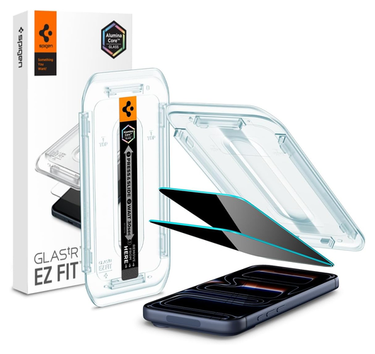 Spigen EZ Fit GLAS.tR Apple iPhone 17 Pro / 17 / 16 Pro Privacy Glass 2-Pack afbeelding 1