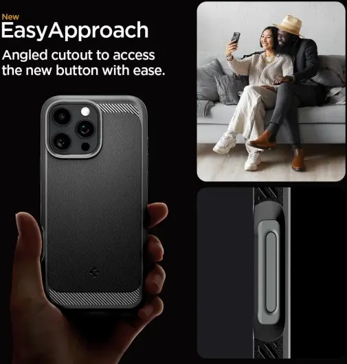 Spigen Rugged Armor MagFit iPhone 16 Pro Max Hoesje Back Cover MagSafe Zwart afbeelding 5