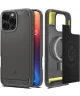 Spigen Rugged Armor MagFit iPhone 16 Pro Max Hoesje Back Cover MagSafe Grijs