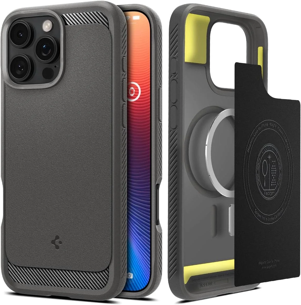 Spigen Rugged Armor MagFit iPhone 16 Pro Max Hoesje Back Cover MagSafe Grijs afbeelding 1