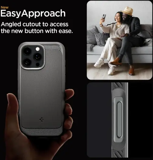 Spigen Rugged Armor MagFit iPhone 16 Pro Max Hoesje Back Cover MagSafe Grijs afbeelding 5