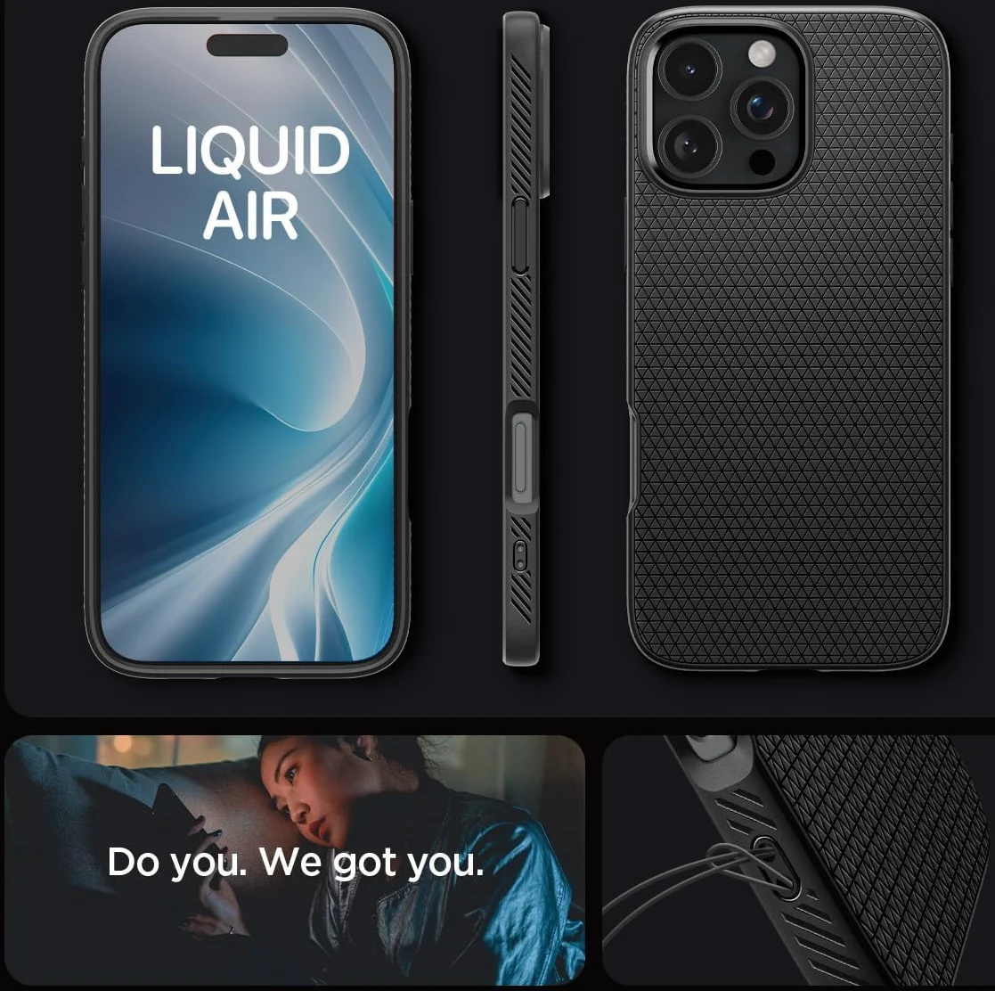 Spigen Liquid Air Apple iPhone 16 Pro Max Hoesje Back Cover Zwart afbeelding 7