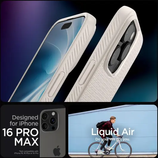 Spigen Liquid Air Apple iPhone 16 Pro Max Hoesje Back Cover Titanium afbeelding 3