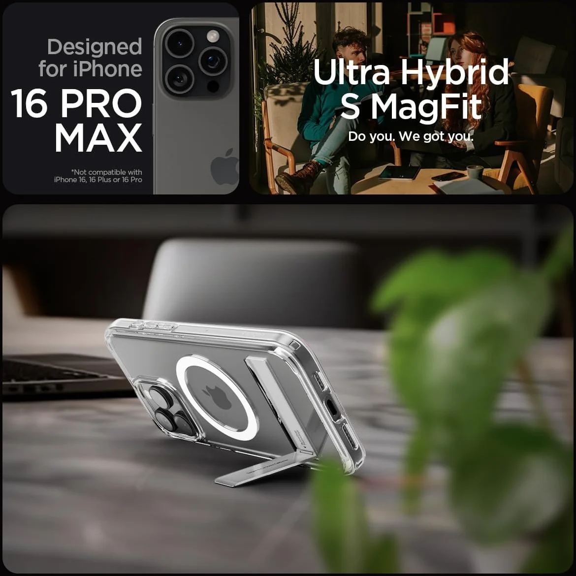 Spigen Ultra Hybrid S MagFit Apple iPhone 16 Pro Max Hoesje Transparant afbeelding 3