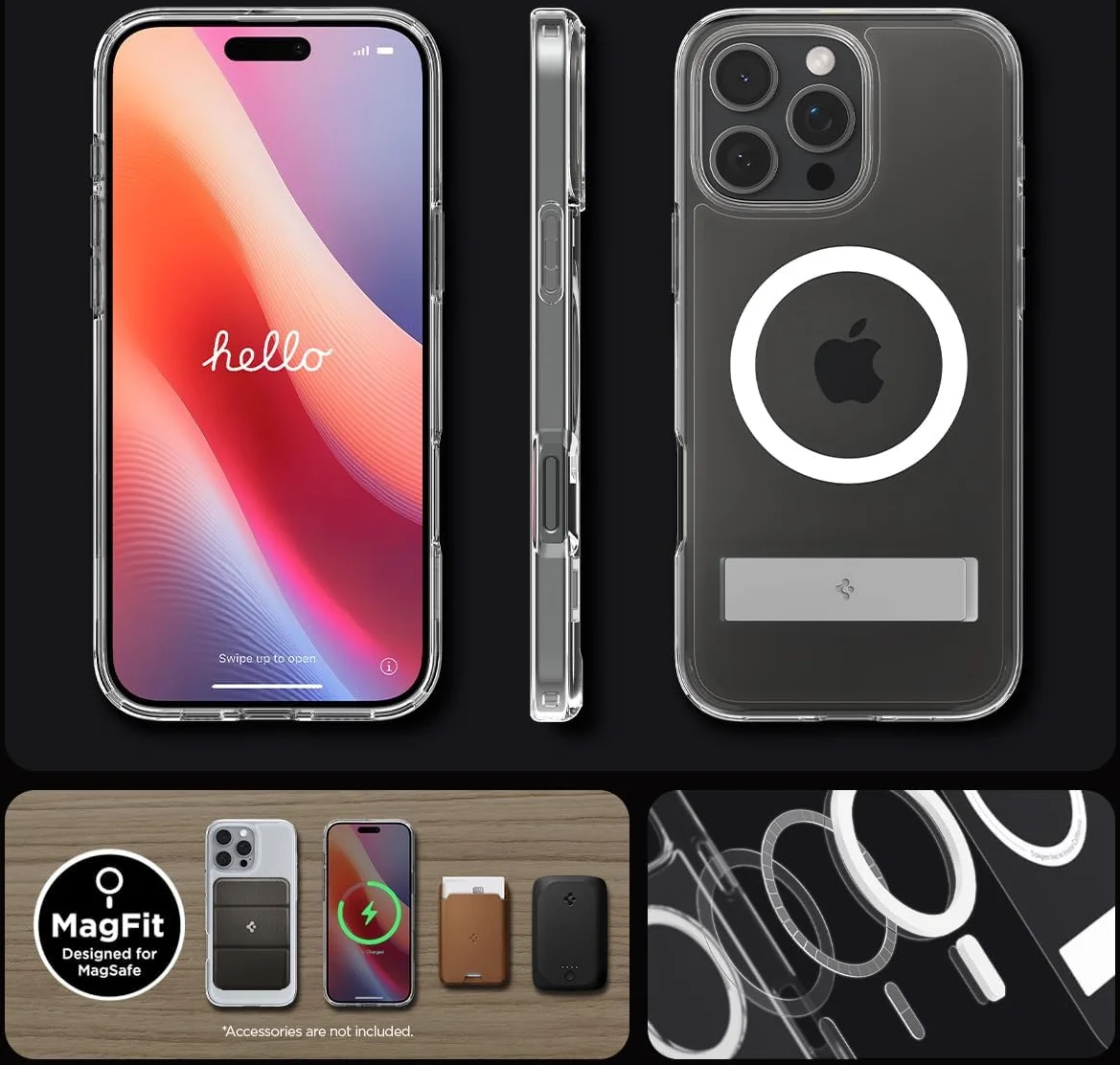 Spigen Ultra Hybrid S MagFit Apple iPhone 16 Pro Max Hoesje Transparant afbeelding 6