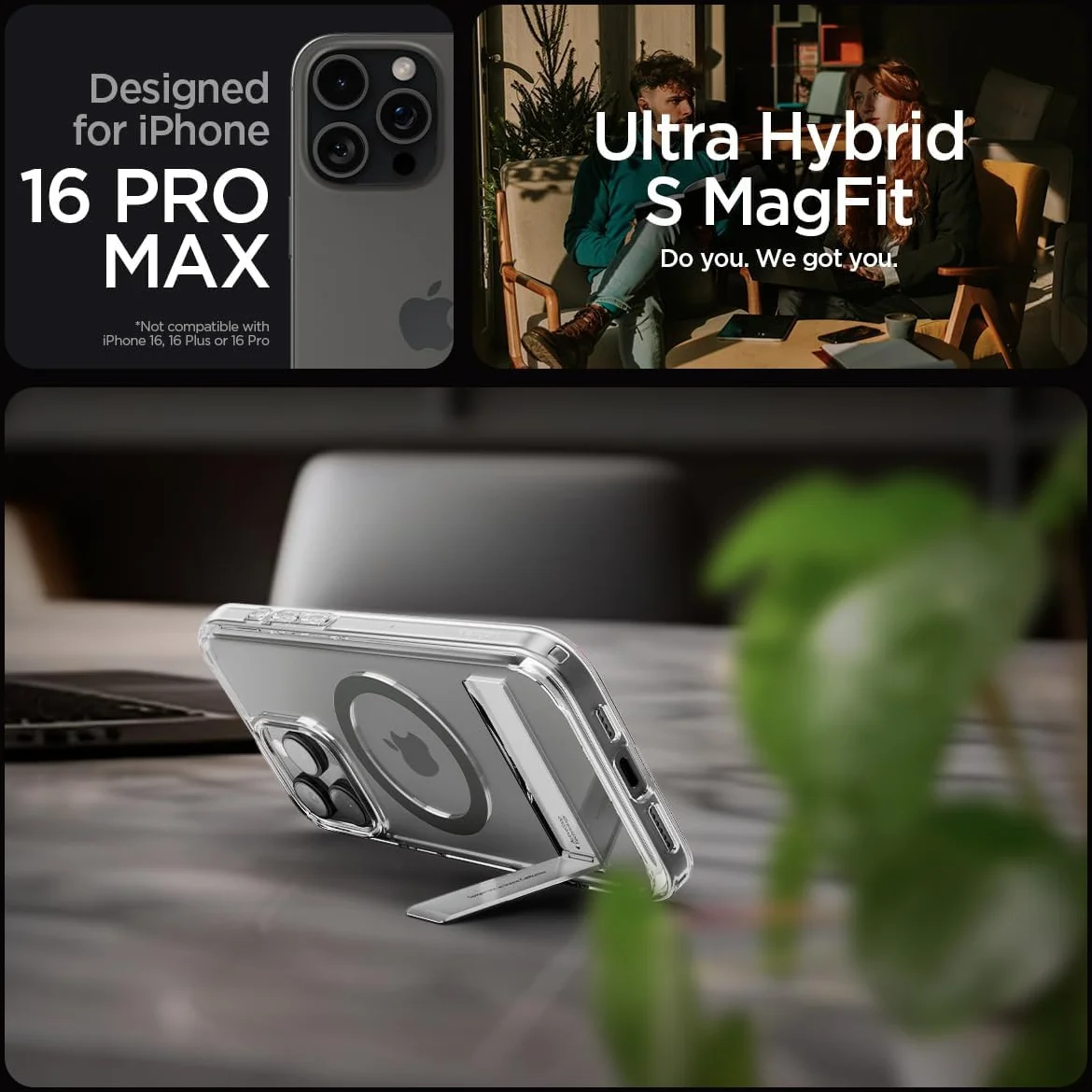 Spigen Ultra Hybrid S MagFit Apple iPhone 16 Pro Max Hoesje Graphite afbeelding 3