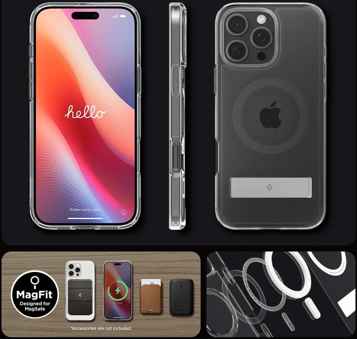 Spigen Ultra Hybrid S MagFit Apple iPhone 16 Pro Max Hoesje Graphite afbeelding 8